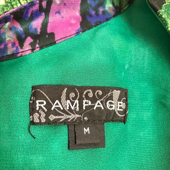 RAMPAGE Midi Dress Womens M Bold Sheer Mixed Animal Print Flair L/Sleeves Belted - Picture 3 of 11